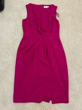 Harper Sleeveless Magenta Midi Sheath Dress